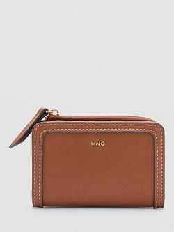 Mango Stitch Detail Zip Purse, Leather - view 2, Leather
