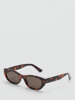 Mango Oval Frame Sunglasses, Chocolate, Chocolate