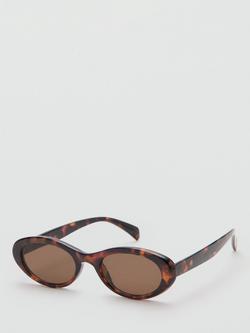 Mango Oval Frame Sunglasses, Chocolate, Chocolate
