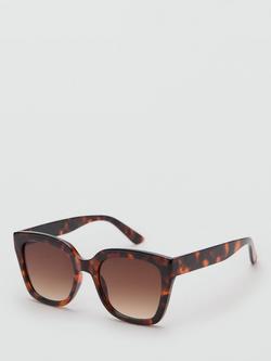 Mango Square Frame Sunglasses, Chocolate, Chocolate