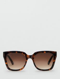 Mango Square Frame Sunglasses, Chocolate - view 2, Chocolate