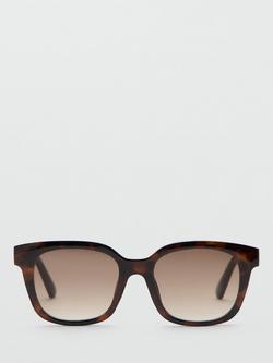 Mango Square Frame Sunglasses, Chocolate - view 2, Chocolate