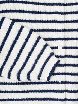 Mango Kids' Long Sleeve Striped Cardigan, Navy - view 2, Navy