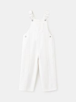 Mango Kids' Cotton Dungarees, Off White, Off White
