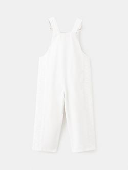 Mango Kids' Cotton Dungarees, Off White - view 2, Off White