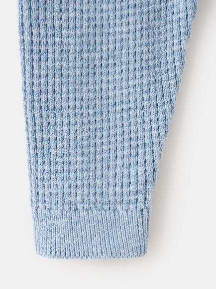 Mango Kids' Cotton Henley Jumper, Blue - view 2, Blue