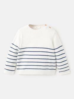 Mango Kids' Cotton Striped Jumper, Blue, Blue