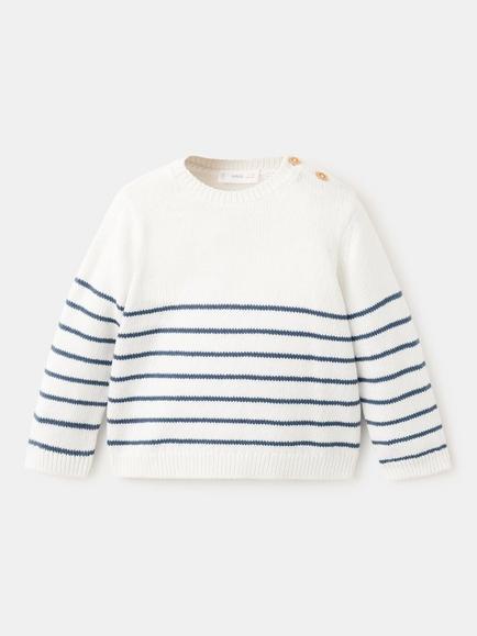 Mango Kids' Cotton Striped Jumper, Blue, Blue