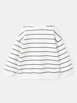 Mango Kids' Cotton Striped Sweatshirt, Off White - view 2, Off White