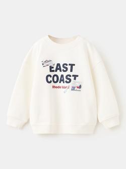 Mango Kids' East Coast Print Sweatshirt, Off White, Off White