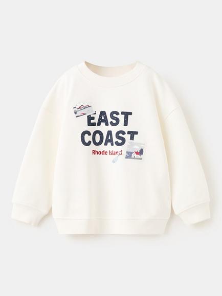 Mango Kids' East Coast Print Sweatshirt, Off White, Off White