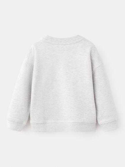 Mango Kids' Graphic Print Sweatshirt, Light Grey - view 2, Light Grey