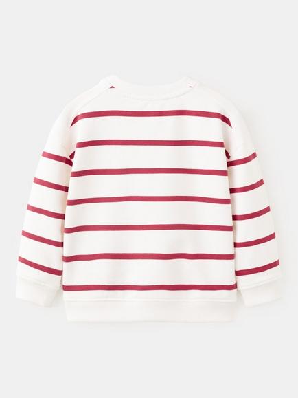 Mango Kids' Cotton Striped Sweatshirt, Red - view 2, Red