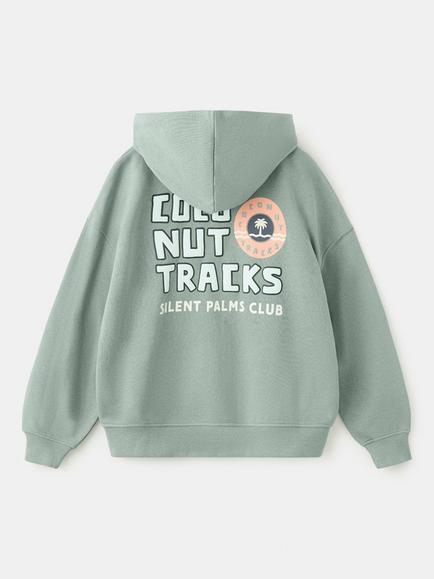Mango Kids' Zipped Hoodie, Aqua - view 2, Aqua