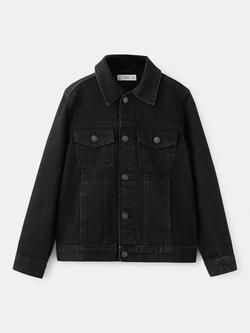 Mango Kids' Denim Jacket, Black Denim, Black Denim