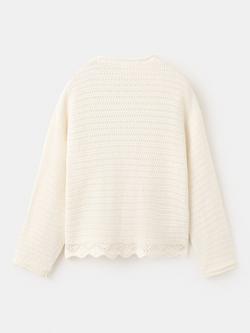 Mango Kids' Cotton Long Sleeve Cardigan, Raw - view 2, Raw