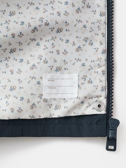 Mango Kids' Hooded Raincoat, Navy - view 2, Navy