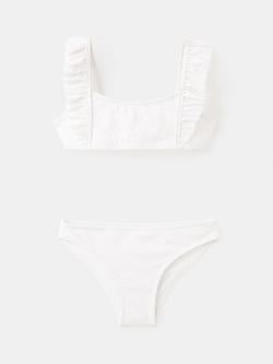 Mango Kids' Textured Bikini Set, White, White