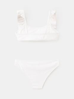 Mango Kids' Textured Bikini Set, White - view 2, White