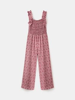 Mango Kids' Sleeveless Wide Leg Jumpsuit, Pink, Pink