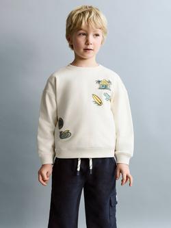 Mango Kids' Printed Crew Neck Sweatshirt, Ice, Ice