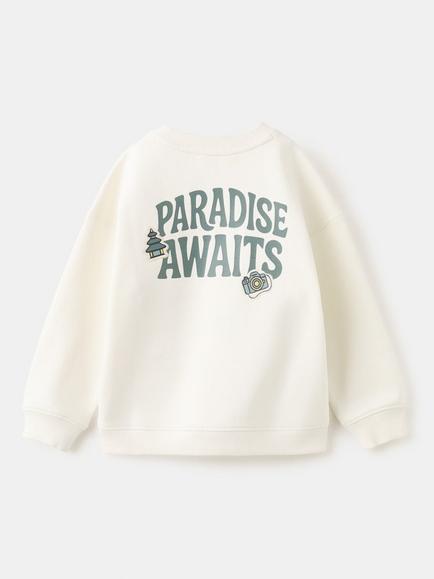 Mango Kids' Printed Crew Neck Sweatshirt, Ice - view 2, Ice