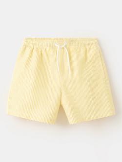 Mango Kids' Striped Drawstring Swim Shorts, Yellow