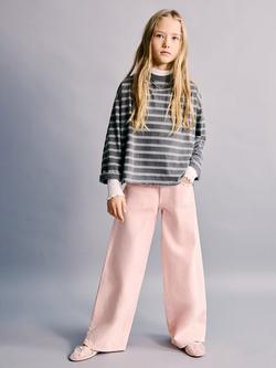 Mango Kids' Star Stud Wide Leg Jeans, Pink, Pink