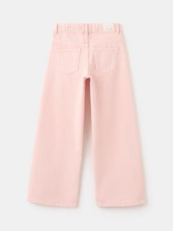 Mango Kids' Star Stud Wide Leg Jeans, Pink - view 2, Pink