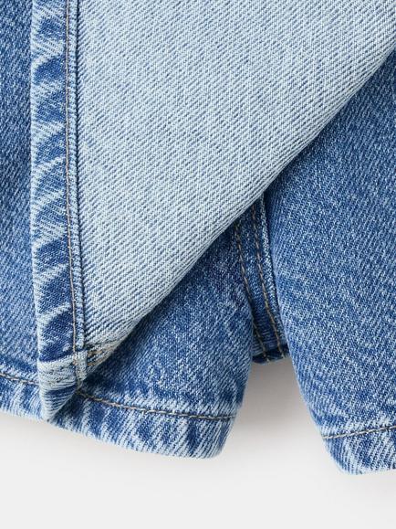 Mango Kids' Denim Skort, Mid Blue - view 2, Mid Blue