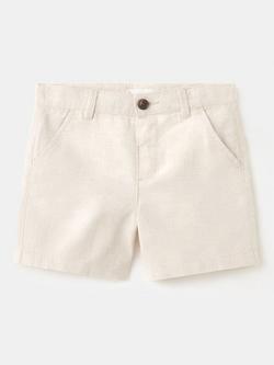 Mango Kids' Linen Blend Chino Shorts, Sand, Sand