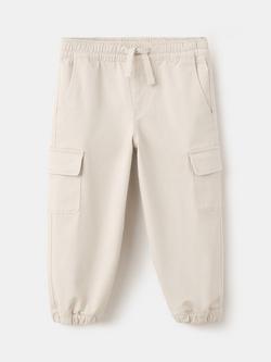 Mango Kids' Drawstring Cargo Joggers, Ice, Ice