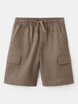 Mango Kids' Cotton Drawstring Cargo Shorts, Brown, Brown