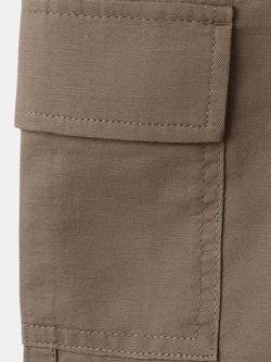 Mango Kids' Cotton Drawstring Cargo Shorts, Brown - view 2, Brown