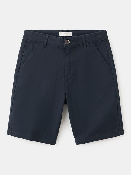 Mango Kids' Cotton Blend Chino Shorts, Navy