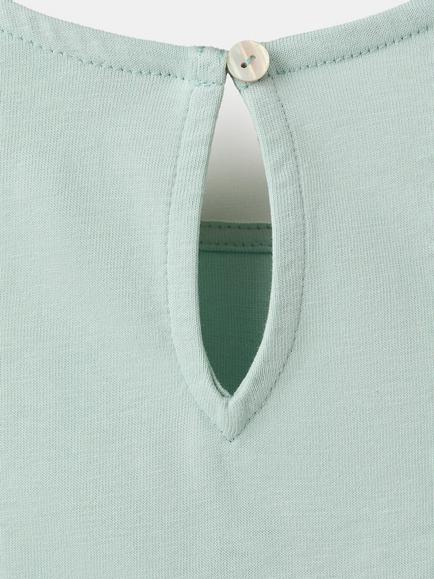 Mango Kids' Floral Appliqué Sleeveless Vest Top, Aqua - view 2, Aqua