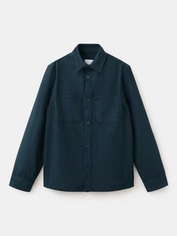 Mango Cotton Twill Shacket, Navy, Navy