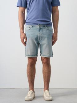 Mango Turn Up Cuff Denim Shorts, Light Blue, Light Blue
