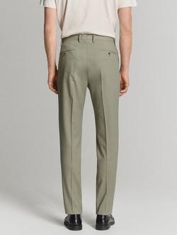 Mango Slim Fit Trousers, Green - view 2, Green