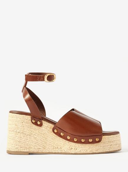 Mint Velvet Raya Wedge Heel Espadrille Sandals, Brown