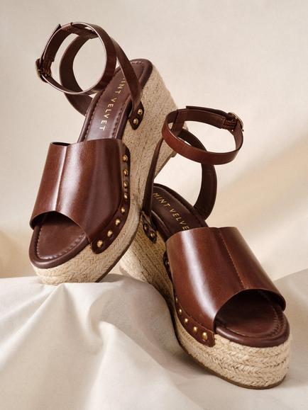 Mint Velvet Raya Wedge Heel Espadrille Sandals - view 2, Brown