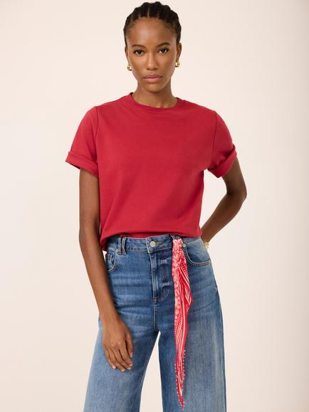 Mint Velvet Ultimate Crew Neck T-Shirt, Red, Red