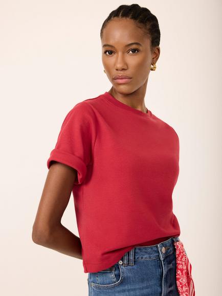 Mint Velvet Ultimate Crew Neck T-Shirt, Red - view 2, Red