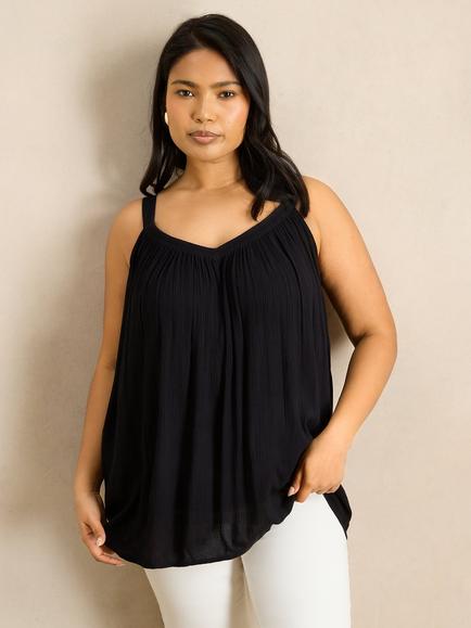 Live Unlimited Crinkle Camisole, Black