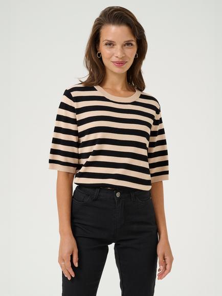 KAFFE Lizza Striped Pullover, Smoke Gray/Black Dee, Smoke Gray/Black Dee