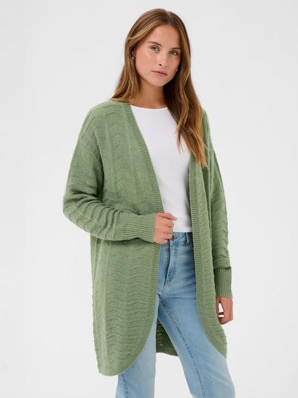KAFFE Emria Knitted Longline Cardigan, Sea Spray, Sea Spray