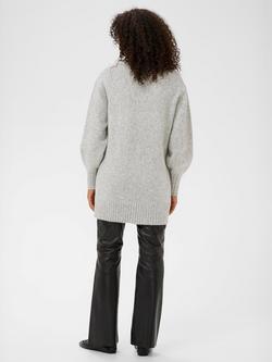 KAFFE Lianne Long, Loose Cut Cardigan, Grey Melange - view 2, Grey Melange