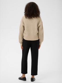 KAFFE Lianne Relaxed Fit V-Neck Jumper, Grey Melange - view 2, Feather Gray Melange