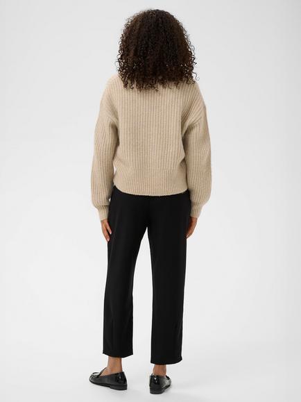 KAFFE Lianne Relaxed Fit V-Neck Jumper, Grey Melange - view 2, Feather Gray Melange