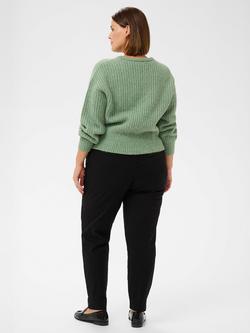 KKAFFE Lianne Relaxed Fit V-Neck Jumper, Sea Spray Melange - view 2, Sea Spray Melange